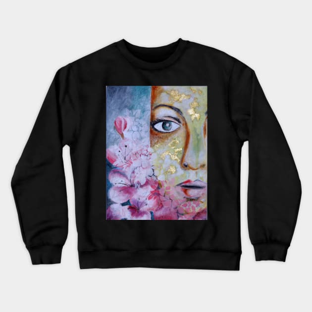 Woman with flower Crewneck Sweatshirt by IGDecorArt